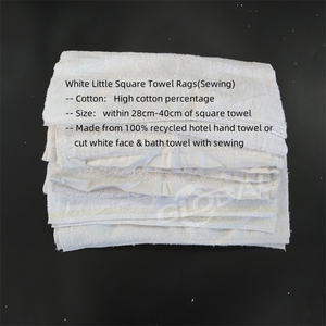 Chiffons blancs carrés à coudre <span class=keywords><strong>doux</strong></span> Serviettes de bain recyclées et usagées Sans taches Paquet de 25kg de chiffons d'essuyage - Product Image 2