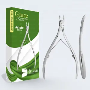 Unique Curve Handles Cuticle Nippers Inclined Straight Cutting Edges Manicure Nippers Manual Sharpened Russian Nail Nippers