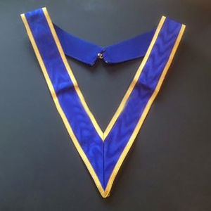 Royal Blue Collaret CON ADORNO dorado Collares masónicos personalizados Mejor venta Collares masónicos personalizados - Product Image 4