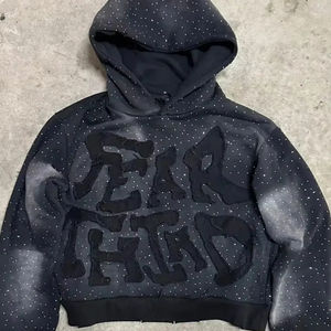 Offre Spéciale Vintage Streetwear surdimensionné délavé à capuche lavage en détresse pull à capuche personnalisé français éponge hommes à capuche - Product Image 1