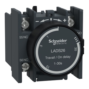 Per SCHNEIDER ELECTRIC LADS26 TeSys D - Blocco contatti ausiliari con temporizzazione 1 NO + 1 NC, terminali a morsetto ad anello, per temporizzatori - Product Image 1