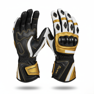 Gants de moto en cuir à poignet court, style vintage, paume rembourrée, taille personnalisée, prix fournisseur de marque privée - Product Image 1