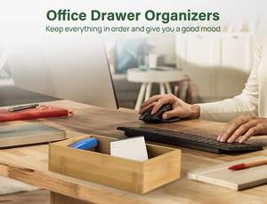 8 Pcs Bambou Tiroir Organisateur Ustensile Plateau Cuisine Boîte De Rangement 4-Taille Polyvalent Séparateurs Porte-Couverts Bacs Conteneurs - Product Image 6
