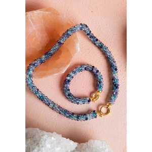 Conjunto de Collar y Pulsera Hechos a Mano con Cierre de Plata y Fluorita, Collar de 48 cm, Pulsera de 19 cm - Product Image 4