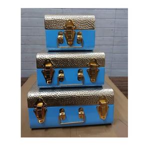 Fabrication et exportateur de boîte de coffre en métal faite à la main meilleure qualité ensemble de deux tailles différentes look classique meilleur prix boîte de rangement - Product Image 2