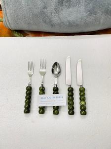 Ensemble de couverts de table occidentaux de haute qualité en acier inoxydable de qualité alimentaire, luxe léger, manche en céramique épaissi, couteau, fourchette, cuillère - Product Image 5