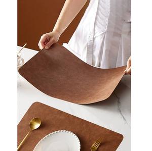 Rectangle Leather <b>Table</b> Mat Custom Brown Leather <b>Table</b> <b>Runner</b> Handmade Eco-Friendly Luxury for Dining <b>Table</b> - Product Image 6
