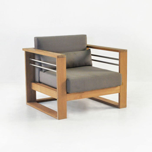 เก้าอี้โซฟาไม้สักเดี่ยวแบบเรียบง่ายจากประเทศอินโดนีเซีย - Product Image 1