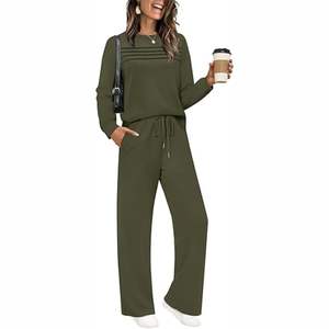 ชุดวอร์มออกกำลังกายผู้หญิงแบบ 2 ชิ้น ทรงสลิม พิมพ์ลายโลโก้ตามสั่ง สำหรับฤดูหนาว - Product Image 5