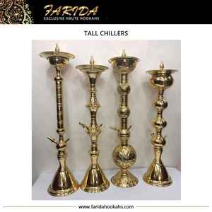 Ensemble de grands refroidisseurs de luxe Farida faits à la main Unique carré en laiton narguilé Shisha avec laque Technique Type droit vente en gros - Product Image 3