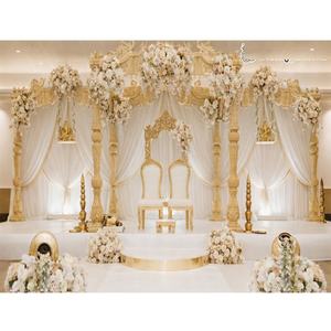 Piliers de mariage exquis en forme de cœur, mandap de célébration, mandap en bois, mandap à double poteau, décoration d'événement au Nouveau-Mexique - Product Image 2