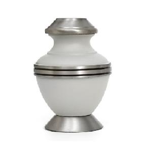 Urnes de souvenir de crémation en laiton de haute qualité avec bande d'or et urnes funéraires en métal fini de couleur marron pour les cendres humaines - Product Image 4