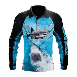 เสื้อตกปลาแขนยาวมีฮู้ดพิมพ์ซับลิเมชัน UPF 50แห้งเร็วป้องกัน UV สำหรับใส่ตกปลากลางแจ้งโพลีเอสเตอร์ - Product Image 3