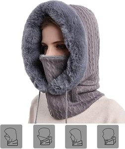 5-en-1 multi-fonction hiver chaud extérieur femmes hommes visage <span class=keywords><strong>Ski</strong></span> course cyclisme cagoule <span class=keywords><strong>Ski</strong></span> <span class=keywords><strong>masque</strong></span> avec peluche - Product Image 3