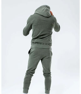 2025 gros hommes poids lourd noir survêtement ensemble écologique imprimé sweat et sweat à capuche vêtements de sport en gros pour l'hiver - Product Image 2