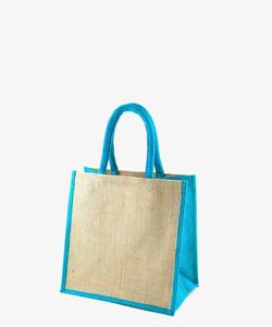 Juego de 4 bolsas impermeables de lona de yute de diferentes colores con asas de forma cuadrada sacos reciclados ecológicos de calidad de lujo - Product Image 3