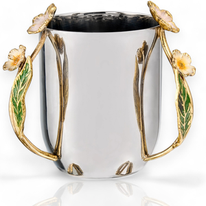 แก้วล้างหน้าสแตนเลส ผู้ผลิตอินเดีย ชุดห้องน้ำ แก้วล้างหน้าทองเหลืองลายนูน 50 ออนซ์ แก้วล้างหน้าลายตอก ขายดี - Product Image 6