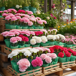 ดอกคาร์เนชั่นสดลำต้นหลากสีสำหรับตกแต่งงานแต่งงาน - Product Image 5