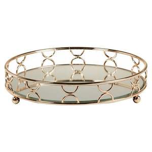 Luxury Octagon Gold Mirror Glass Decorative <b>Tray</b> | Fluted Glass Cosmetic Organizer | Elegant Vanity Perfume <b>Jewelry</b> Display <b>Tray</b> - Product Image 4