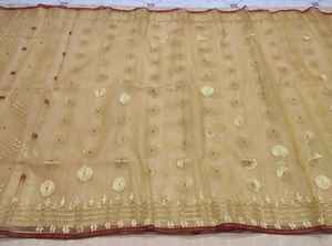 Qualité Export Exclusive Deshi Dhakai Jamdani Sharee pour Femme JAMDANI TISSU Bleu ROUGE VERT Doré Bleu Ciel du Bangladesh - Product Image 5