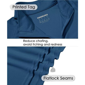 Venta al por mayor 1/4 cremallera pesca Golf correr polos de secado rápido hombres cuarto pulóver activo camisas de manga larga - Product Image 4