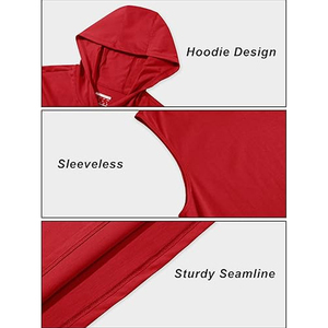 Venta al por mayor logotipo personalizado deporte gimnasio con capucha chaleco atlético para hombre sin mangas con capucha niños diseño ligero tela transpirable - Product Image 5