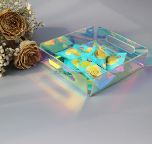 Custom square Cute Mini <strong>Candy</strong> Chocolate <strong>Tray</strong> Wedding Decor Luxury rainbow Perspex Plexiglass Favor Plastic Food Serving <strong>Tray</strong> - Product Image 3