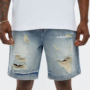 กางเกงยีนส์ขาสั้นคุณภาพสูง สีน้ำเงินกลาง สำหรับผู้ชาย สไตล์ลำลอง เหมาะสำหรับผู้ซื้อขายส่งจำนวนมาก พร้อมบริการ OEM กำลังเป็นที่นิยมในปี 2026 - Product Image 1