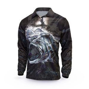 Camiseta de Pesca Polo OEM Sublimación Impresión de Camuflaje Secado Rápido 100% Poliéster Camiseta de Pesca de Alto Rendimiento UPF 50+ - Product Image 1