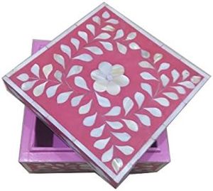 Boîte à bijoux incrustée d'os faite à la main pour cadeau élégant Boîte à bijoux incrustée d'os traditionnelle avec motif artistique à bas prix - Product Image 4