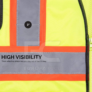 Chaleco de Seguridad de Talla Grande al por Mayor, Chaleco de Seguridad de Nuevo Estilo para Uso en Exteriores, Cuello en V, MOQ Bajo - Product Image 4