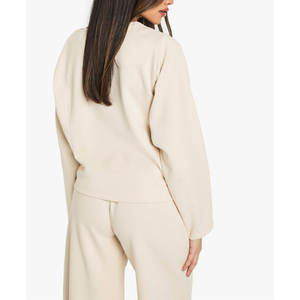 Women's Cotton Fleece Sweatshirt Soft Crew Neck Pullover <b>Long</b> <b>Sleeve</b> Casual Cozy <b>Top</b> - Product Image 2