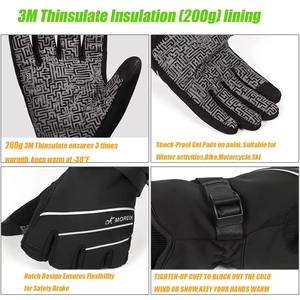 Haute meilleure qualité taux compétitif hiver neige gants d'hiver chaud hommes coupe-vent imperméable pour gant de Ski meilleure qualité prix pas cher - Product Image 6