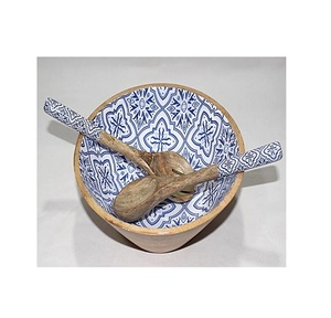 Bol à nourriture en bois de qualité supérieure, design classique, forme ronde, pour salades, fruits, idéal pour les mariages, les fêtes et les événements. - Product Image 6