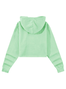 Vente en gros de sweats à capuche courts pour femmes avec logo personnalisé haute qualité pour femmes sweat à capuche en coton top vente grande taille OEM - Product Image 3