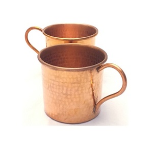 Taza de Jugo de Lima y Menta de Tamaño y Forma Personalizados, Diseño Simple, Taza Moscow Mule de Cobre Martillado con Asa de Latón - Product Image 4