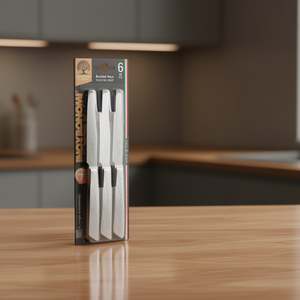 Juego de cuchillos Bonomi de 6 piezas, madera blanca y acero inoxidable, modelo 60006S, cubertería premium - Product Image 3