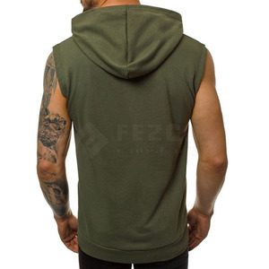 Winter Wear Warm Material Sleeveless Hoodies High Street New Article To Wear Men Sleeveless Hoodies - Product Image 3