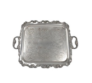 Modern Design Gold Brass Serving Tray Square Tray High Quality <b>Matte</b> <b>Table</b> Top New Design Serving Tray Direct Selling Low Price - Product Image 3