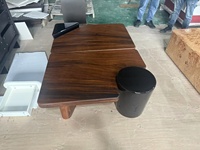 Table basse gigogne pour salon en bois de noyer massif, durable, design moderne combiné, mobilier de maison, vente en gros, marque Disen One