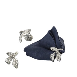 Silver Tissue Holder Leaf Design Napkin Holder Silverware Table Decoration Napkin Holder and Tissue <b>Clip</b> Hot Selling Napkin Cuff - Product Image 1