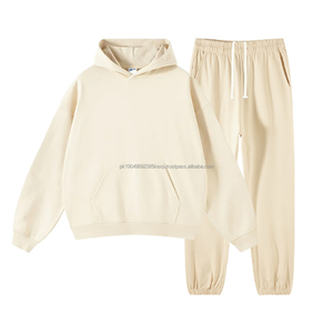 Ensemble de survêtement en molleton uni pour homme, 400 GSM, en gros, molleton français, pantalon de survêtement et sweat-shirts unisexes, ensembles de survêtement personnalisés en coton % - Product Image 2