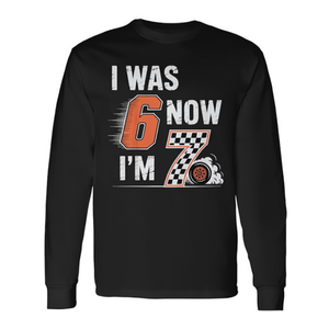 Maglietta a Maniche Lunghe a Quadretti per Ragazzi di 7 Anni, Regalo di Compleanno 'Da 6 Anni Sono Diventato 7', Prodotto Promozionale - Product Image 2