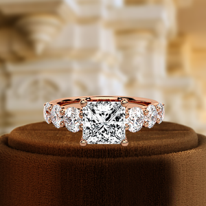 Anillo de Compromiso con Diamante de Laboratorio con Corte Princesa de 1 Quilate, Anillo de Boda de Oro Blanco Sólido de 14k, Anillo con Diamante Certificado por IGI - Product Image 1