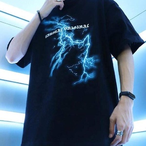 T-shirts en coton de haute qualité pour hommes, impression sérigraphique personnalisée, décontractés, grandes tailles, style cyberpunk, vente en gros - Product Image 2