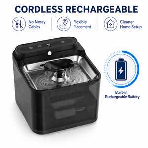 Fuente de Agua Inteligente para Mascotas de 3L, OEM ODM, con Sensor de Movimiento, Inalámbrica, <span class=keywords><strong>Recargable</strong></span>, de Acero Inoxidable, Dispensador Automático de Agua para Gatos, Venta al Por Mayor - Product Image 4
