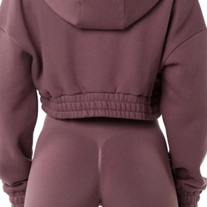 Haute qualité sweats à capuche surdimensionnés goutte épaule femmes sweats dames sweats à capuche pour femmes recadrée lâche sweat à capuche zippé pour les femmes - Product Image 6