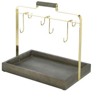 Elegant wood metal mug stand cup holder coffee mug holder for home kitchenware hotel tabletop kitchen counter made in india 2023 - Product Image 2