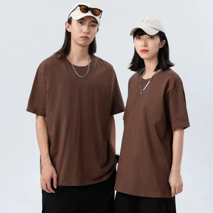 เสื้อยืดผ้าฝ้าย100% ระบายอากาศได้สำหรับผู้ชายและผู้หญิงกางเกงถักกันการเกิดขนแข็งโลโก้ตามสั่งสำหรับ240ฤดูร้อน - Product Image 1