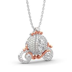 Collier Jeulia en argent sterling avec pendentif carrosse citrouille du rêve de Cendrillon et serti de zircons - Product Image 2